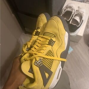 Black And Yellow Lightening Jordan 4’s